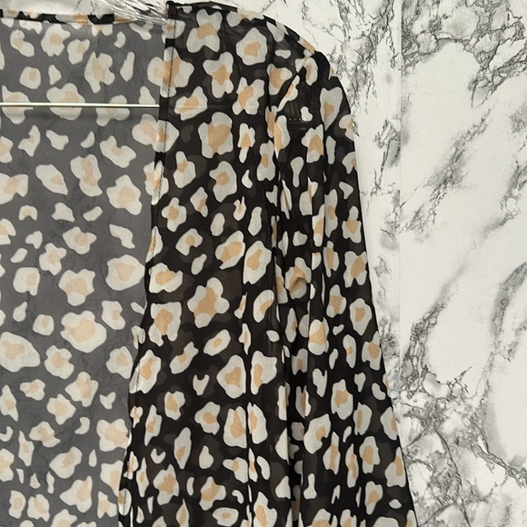Women’s Leopard Print Sheer Kimono Cover Up Size S - Picture 5 of 10